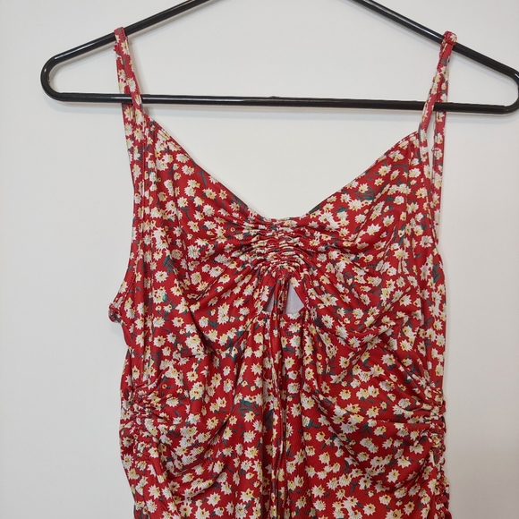 Shein Spaghetti Strap Floral Ruched Sides Midi Dress Size Large - Picture 4 of 13